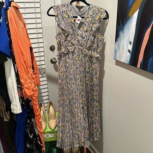 Beautiful Multicolor Sleeveless Floral Dress By Banana Republic